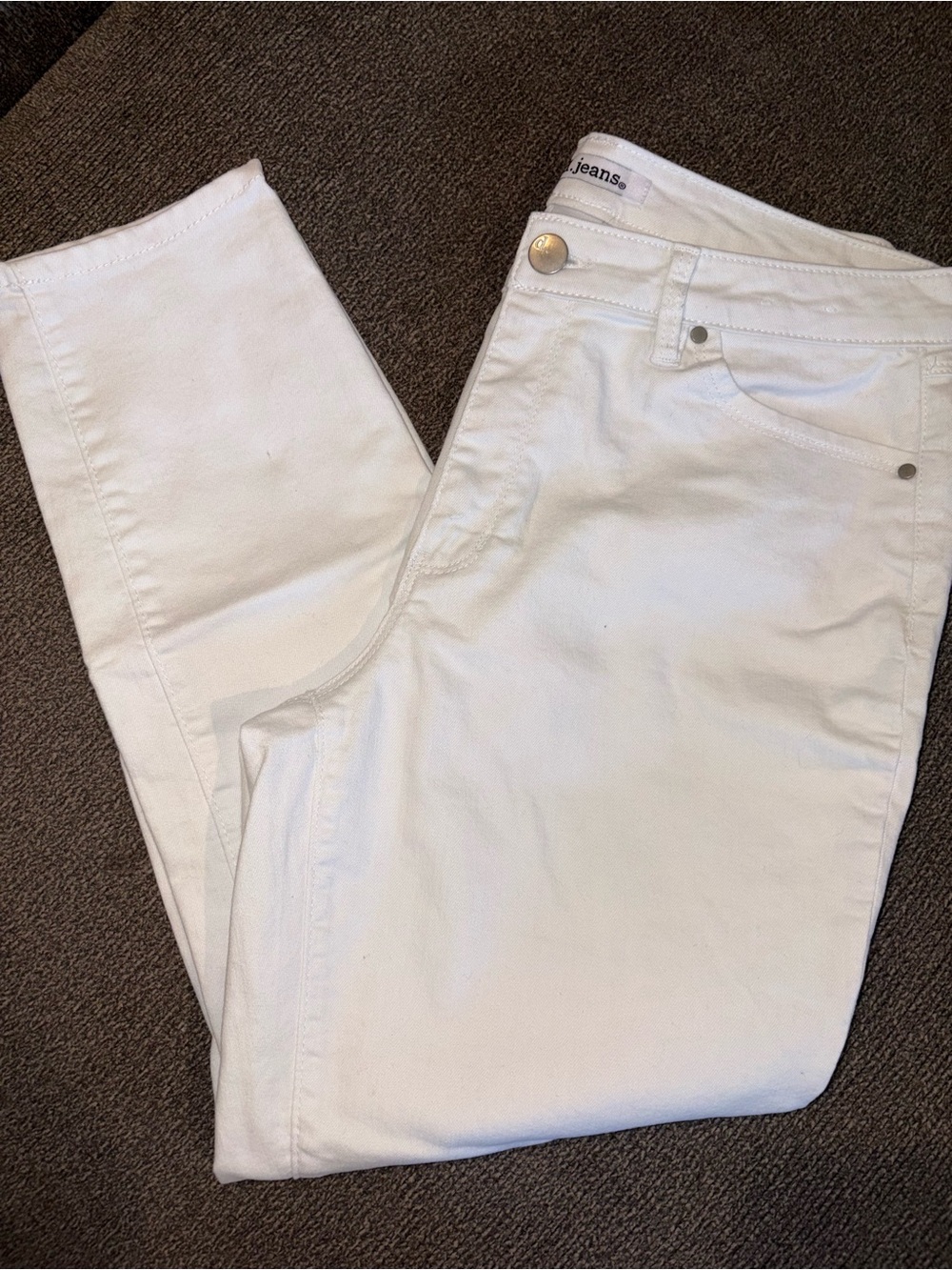 d. jeans Women's White Jeans With Tappered Leg